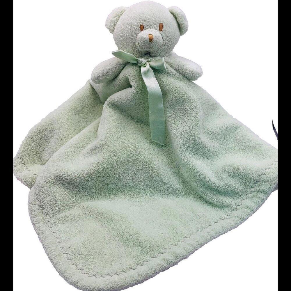 Blankets & Beyond Green Teddy Bear Security Lovey Baby Fleece Blanket READ​​